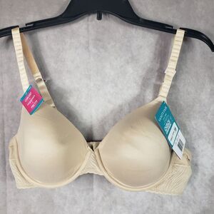 Vanity Fair Bra 36D Effortless Comfortable Support Underwire Padded Neutral